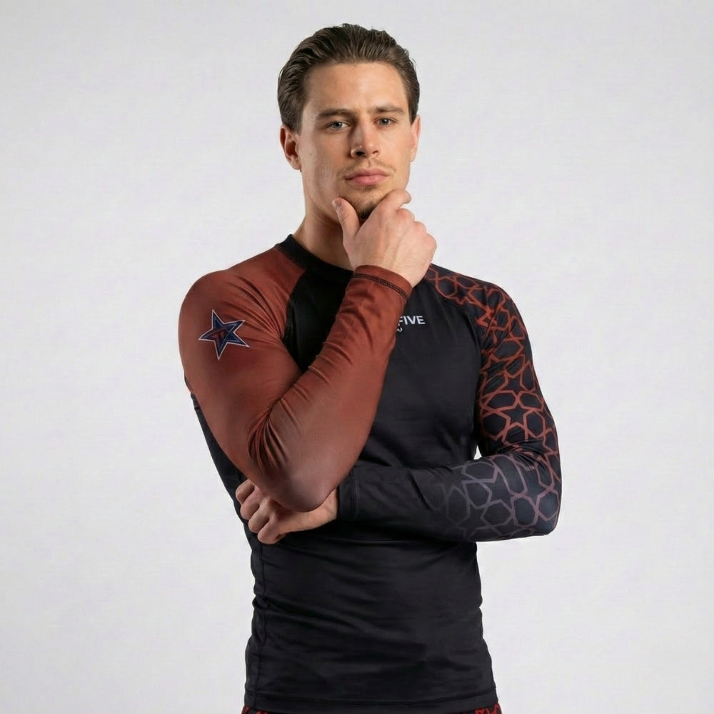 RASHGUARD STAR HOMME MARRON