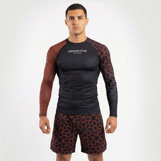 RASHGUARD STAR HOMME MARRON