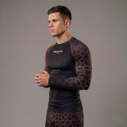 RASHGUARD STAR HOMME MARRON