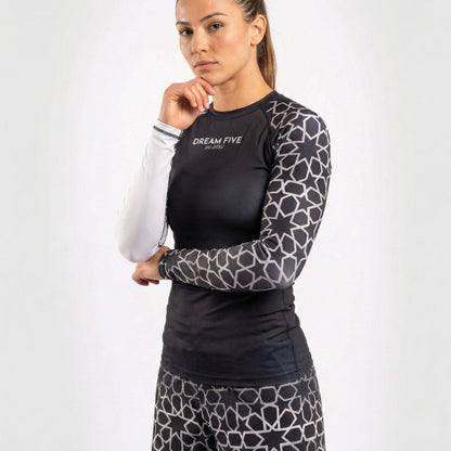 RASHGUARD STAR FEMME BLANC